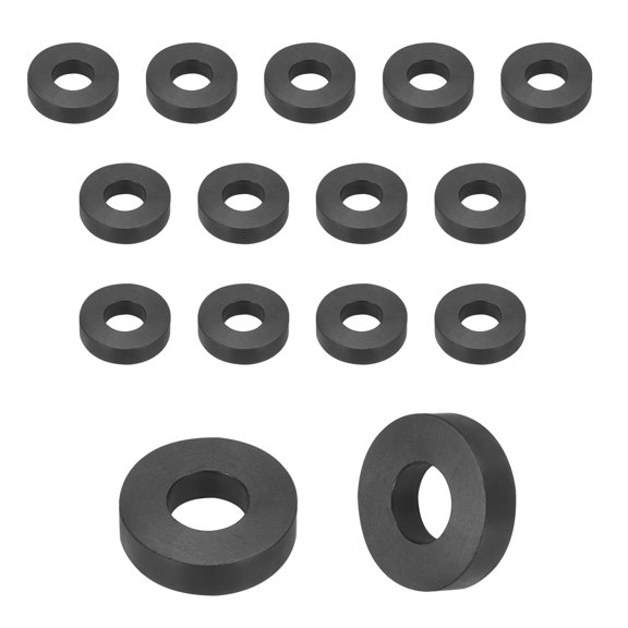 Uxcell 15Pcs Rubber Spacers, 20mm OD, 8.5mm ID, 5mm Thick Black Round Anti Vibration Rubber Pads Isolation Bushings Washer for Home Cars Boat(0.79" OD x 0.33" ID x 0.2" Thick)