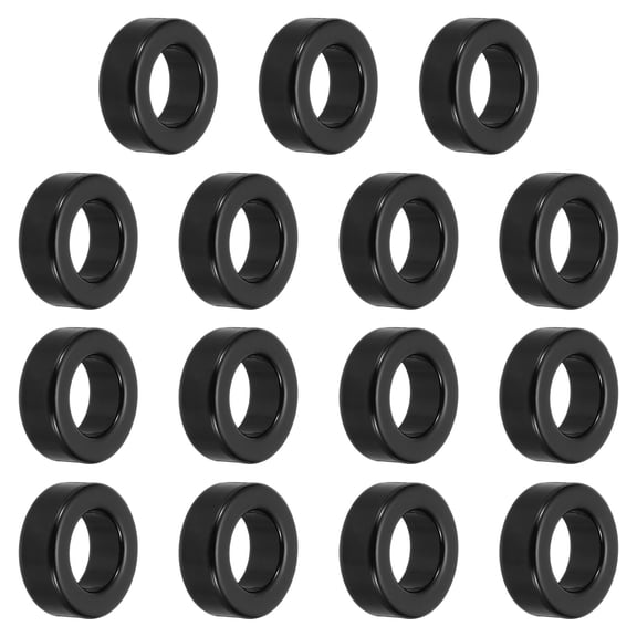 Uxcell 15Pcs Toroid Core, 24x42x16mm Iron Ferrite Chokes Ring Toroidal Transform, Black
