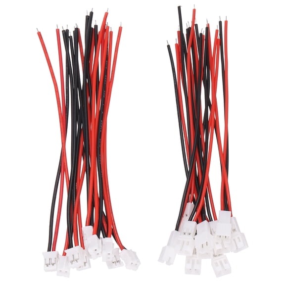 Uxcell 15Sets 100mm 2Pin 26AWG PH2.0 Connector Male Female with Bare Wire, Copper Core Polyvinyl Chloride Material OD1.3 Spring Pin Connector for DIY Drone 3D Printer Balance Cars PCB LED Lighting