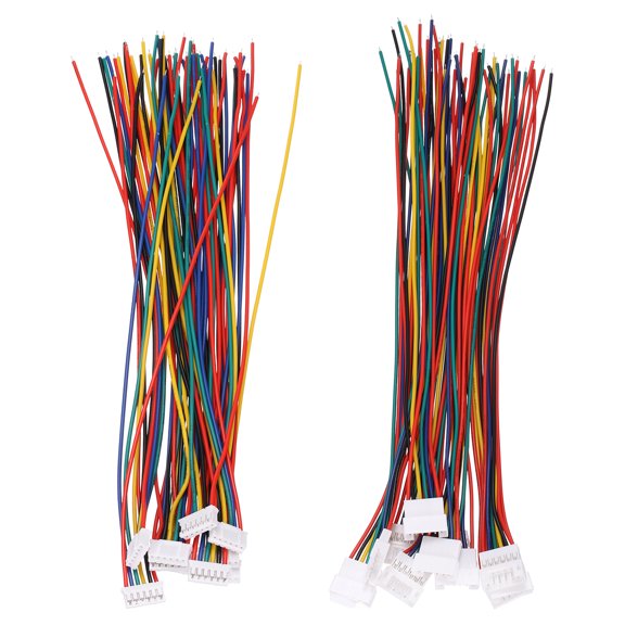 Uxcell 15Sets 200mm 6Pin 26AWG PH2.0 Connector Male Female with Bare Wire, Copper Core Polyvinyl Chloride Material OD1.3 Spring Pin Connector for DIY Drone 3D Printer Balance Cars PCB LED Lighting