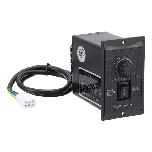 Uxcell 15W 220V AC Motor Speed Controller, AC Motor Controller Forward Reverse Switch with A Male Plug for Automated Industrial Equipment Machinery