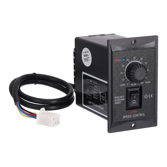 Uxcell 15W 220V AC Motor Speed Controller, AC Motor Controller Forward Reverse Switch with B Female Plug for Automated Industrial Equipment Machinery