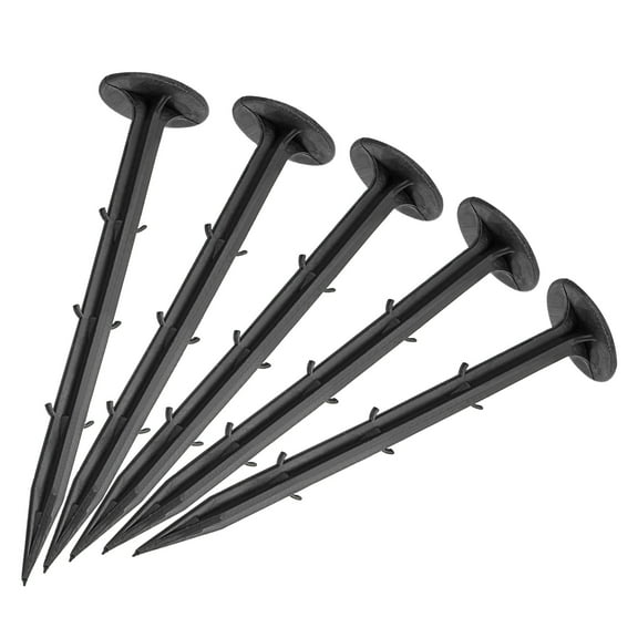 Uxcell 15cm/6 Inch Plastic Garden Stakes Landscape Spikes Black 50 Pack