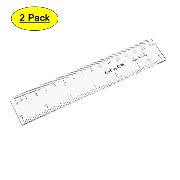 Uxcell 15cm 6 Inch Plastic Straight Ruler for Engineering Office Architect Drawing 2 Pack