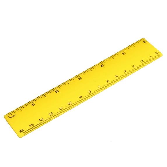 Uxcell 15cm 6 inches Plastic Straight Ruler Yellow Measuring Tool