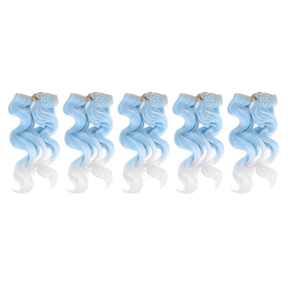 Uxcell 15cm Doll Hair Wefts, 5Pcs Synthetic Wave Hair Doll Wigs, Multicolor 11