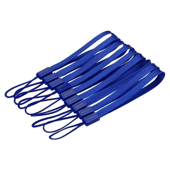 Uxcell 15cm Portable Item Nylon Cord Lanyards Hand Wrist Strap String Blue 30 Pack