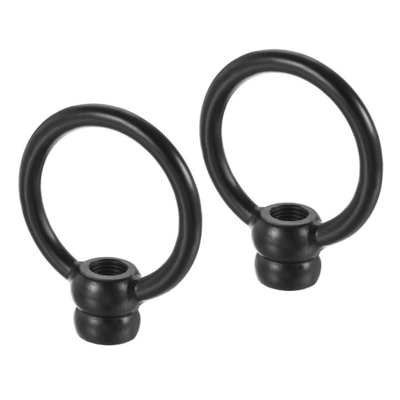 Uxcell 15kg Max Load 51x59mm M10 Thread Ring Shape Female Loop Eye Nut Black 2 Pack