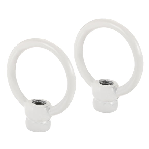 Uxcell 15kg Max Load 51x59mm M10 Thread Ring Shape Female Loop Eye Nut White 2 Pack