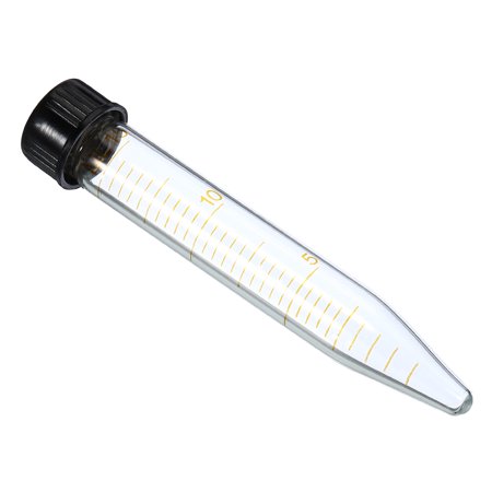 Uxcell 15mL 125mm Length Glass Test Tube Round Bottom Screw Cap, Transparent 1 Pack