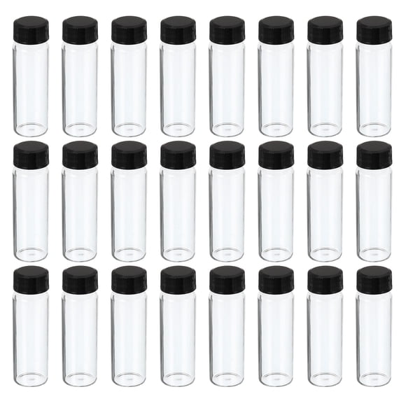 Uxcell 15mL Glass Vials with Screw Caps Liquid Sample Vial Storage, Clear 24Pcs