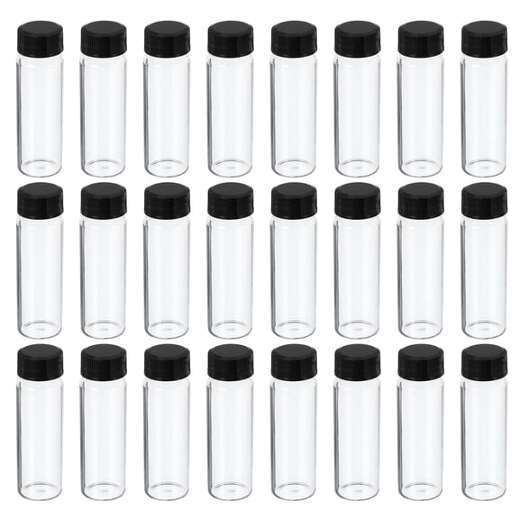 Uxcell 15mL Glass Vials with Screw Caps Liquid Sample Vial Storage, Clear 24Pcs