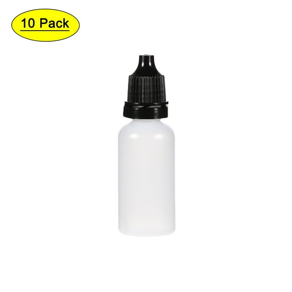 Uxcell 15ml/0.5oz Plastic Small Mouth Empty Squeezable Drop Bottles Black 10 Count
