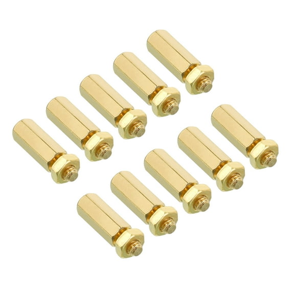 Uxcell 15mm+6mm M4 Standoff Screws 40 Pack Brass Hex Standoffs Nuts Gold Tone