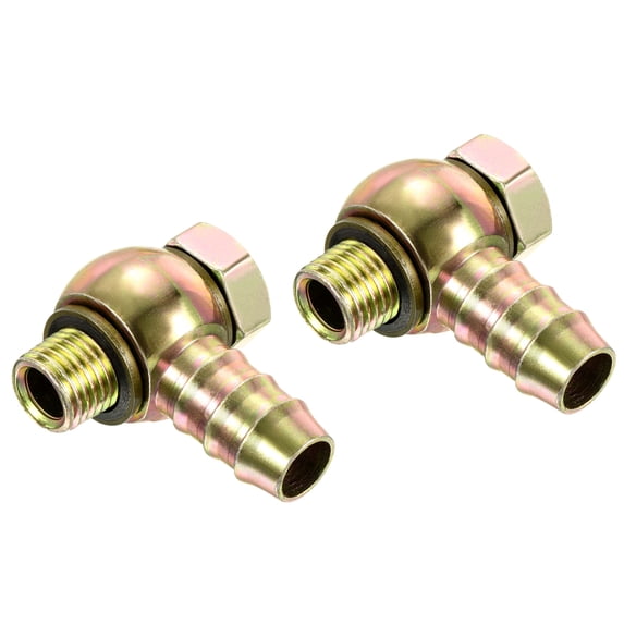 Uxcell 15mm Barb M14x1.5 Male Thread Hose Pipe Fitting Elbow Carbon Steel Adapter 2 Pack