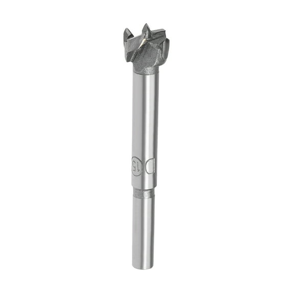 Uxcell 15mm Dia Forstner Carbide Tip Round Shank Wood Boring Drill Bit