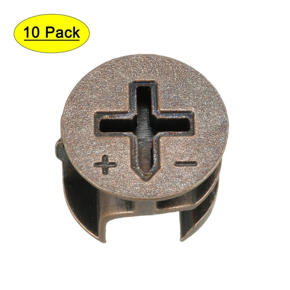 Uxcell 15mm Dia Furniture Cam Lock Fittings Metal Zinc Plated 10 Pack