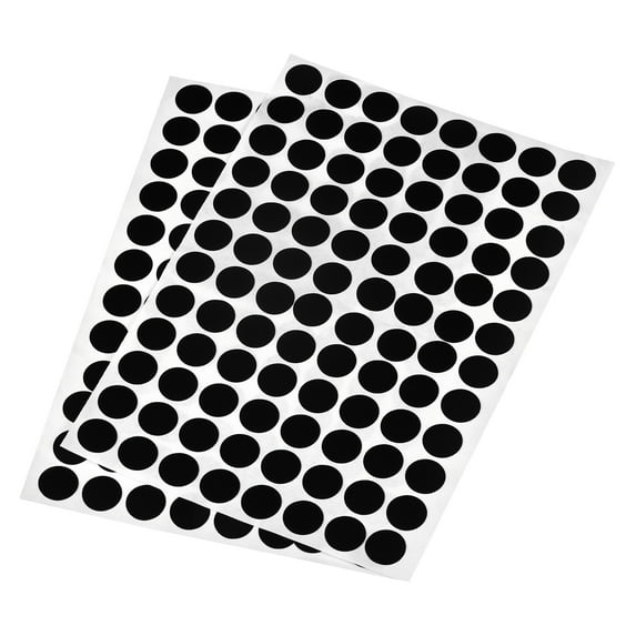 Uxcell 15mm Dia Self Adhesive Screw Hole Cover Stickers Black 2 Sheet/192Pcs
