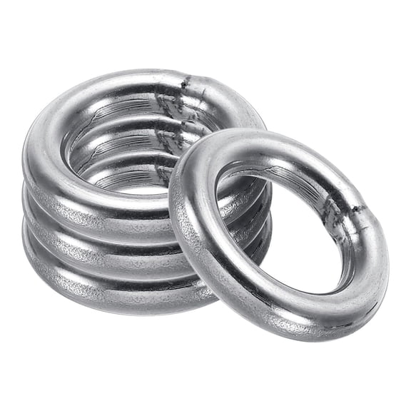 Uxcell 15mm Metal O Rings, 4 Pack 304 Stainless Steel Round Rings for Hardware Bags