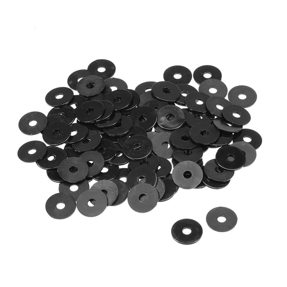 Uxcell 15mm O.D. 1mm Thick Nylon Flat Washers for 4mm ID Screw Bolt, 100 Count