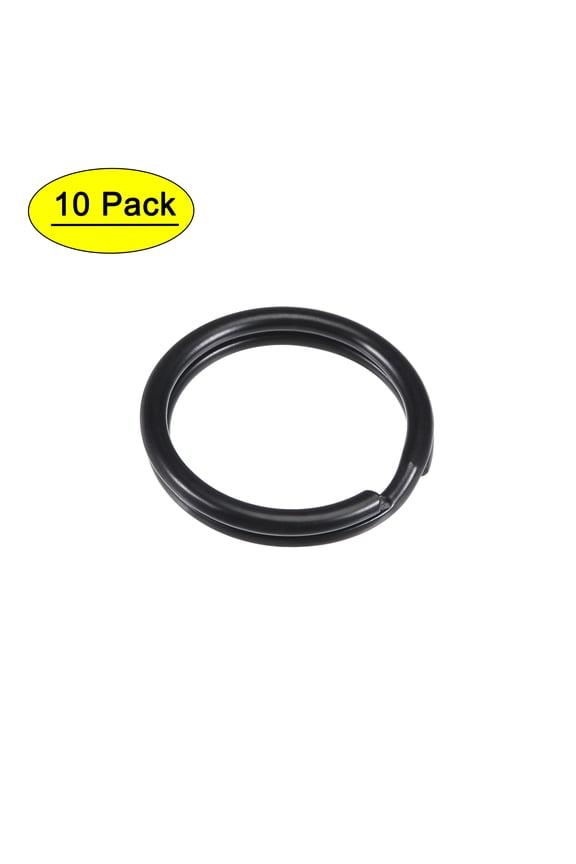 15mm Open Flat Split Keyring Connector Electrophoretic Paint Iron 10 Count