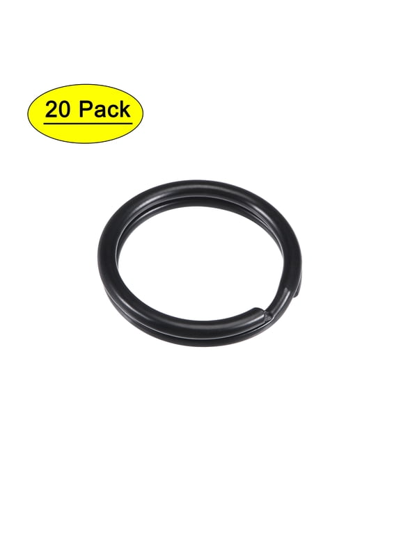 15mm Open Flat Split Keyring Connector Electrophoretic Paint Iron 20 Count
