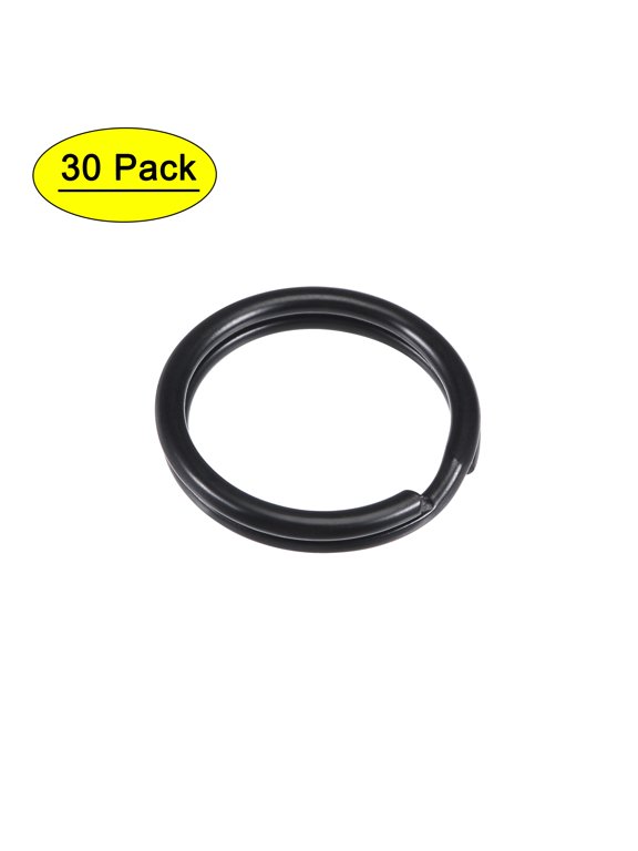 15mm Open Flat Split Keyring Connector Electrophoretic Paint Iron 30 Count