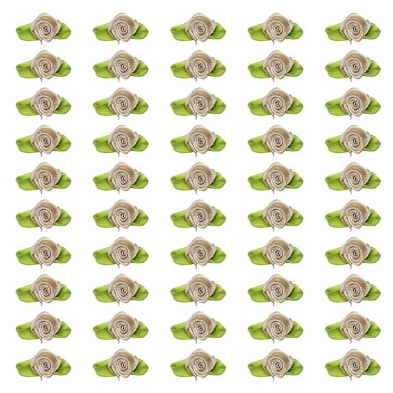 Uxcell 15mm Tiny Satin Ribbon Rose Fabric Flowers Embellishments Rosettes Applique Beige 200 Pcs