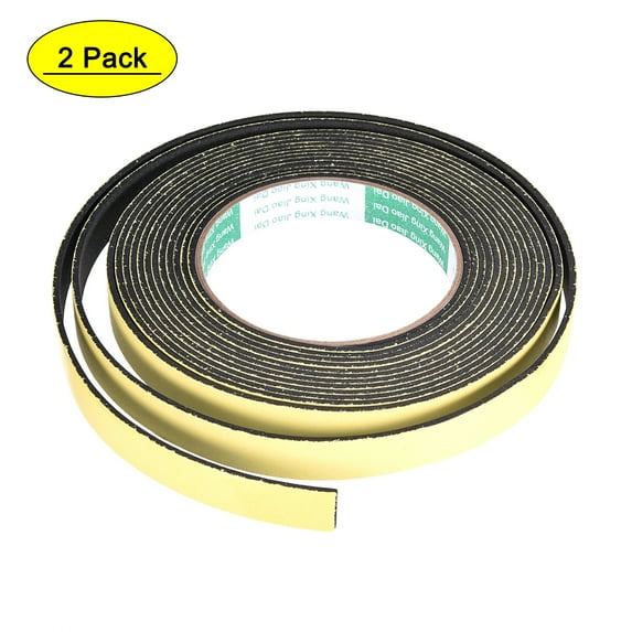 Uxcell 15mm Wide 2mm Thick 5m Long Weather Strip Foam Seal Tape 2 Count