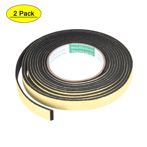 Uxcell 15mm Wide 3mm Thick 4m Long Weather Strip Foam Seal Tape 2 Count