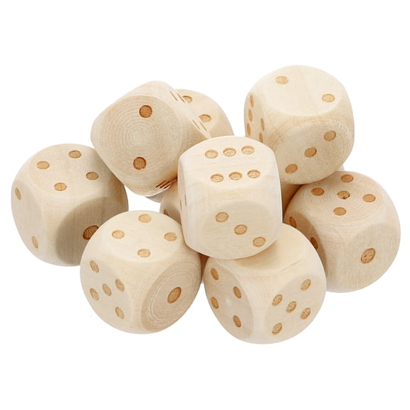 Uxcell 15mm Wooden Dice, 10Pcs Numbers 1-6 Cube Dice with Round Corner