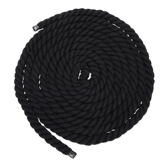 Uxcell 0.59" x 14.8 Feet Black Cotton Rope 3 Strand for DIY Wall Hanging Knotting