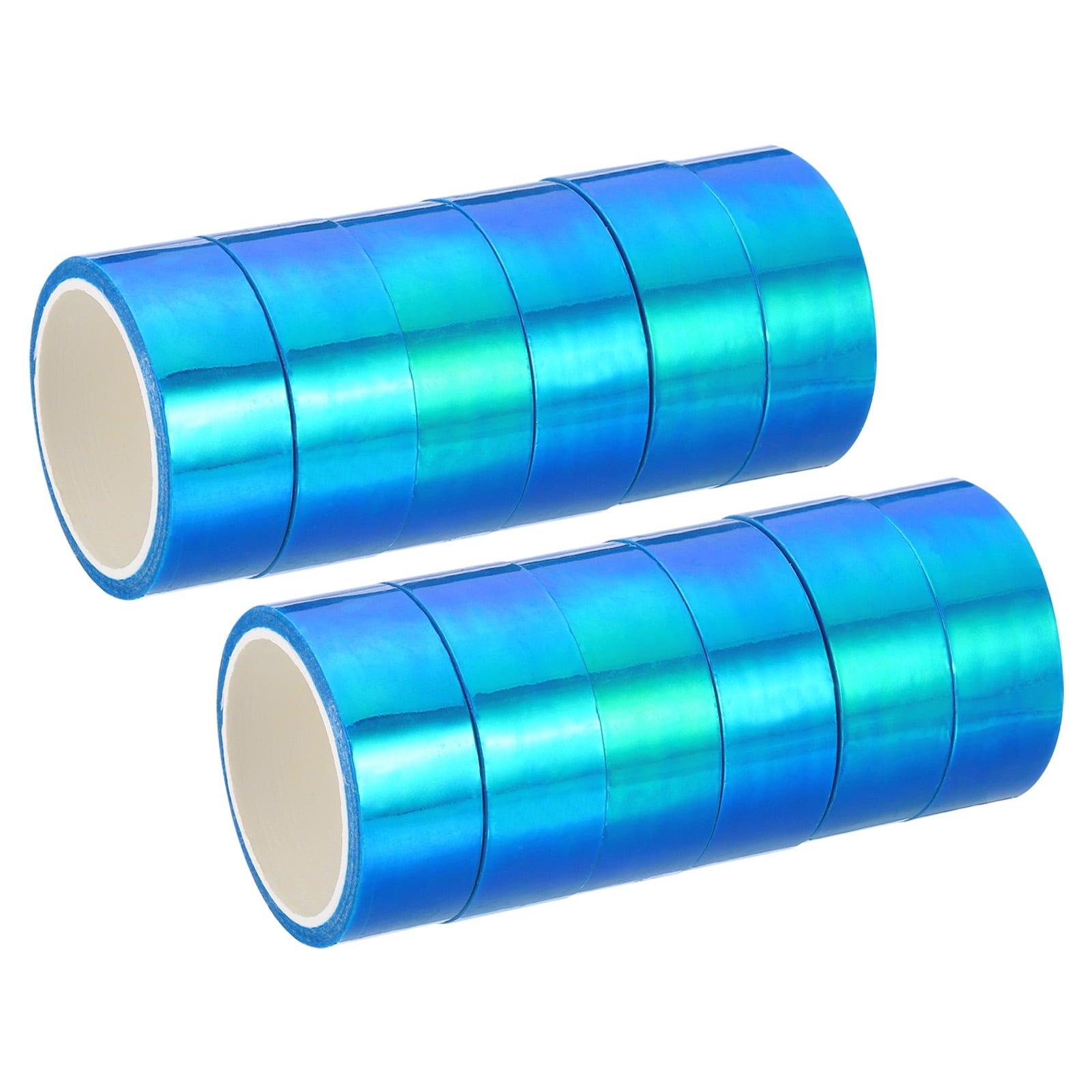 Uxcell 15mmx5m Holographic Tape Adhesive Metallic Foil Masking Sticker,  Blue 12 Roll