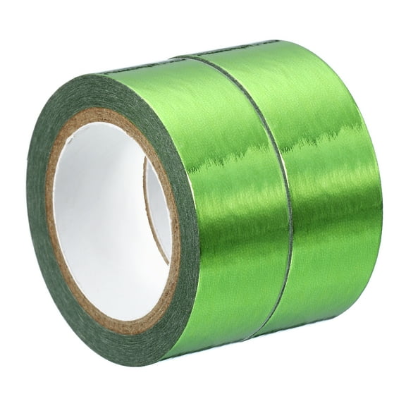 Uxcell 15mmx5m Metallic Foil Masking Washi Tape Art Craft Decoration, Green 2 Roll