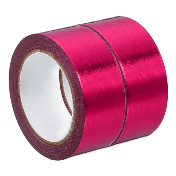 Uxcell 15mmx5m Metallic Foil Masking Washi Tape Art Craft Decoration, Rose Red 2 Roll