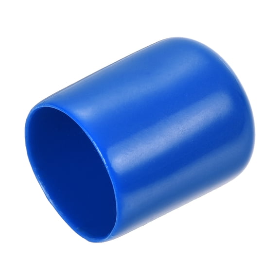 Uxcell 15pcs 21mm Round Blue Vinyl End Cap Screw Thread Protectors Rubber Cover Caps