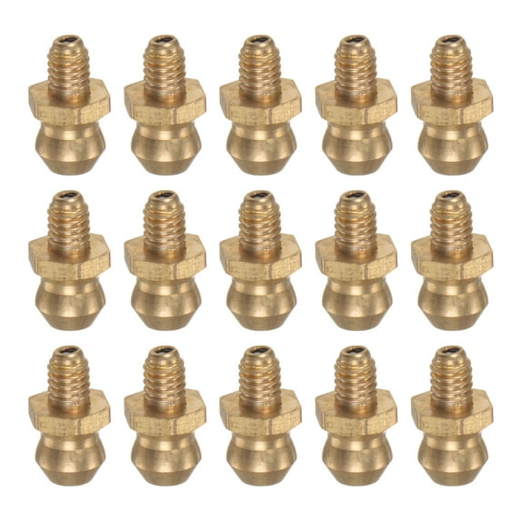 Uxcell 15pcs Brass Straight Grease Fitting M4x0.7mm Metric Thread Hydraulic Grease Nipple Accessories