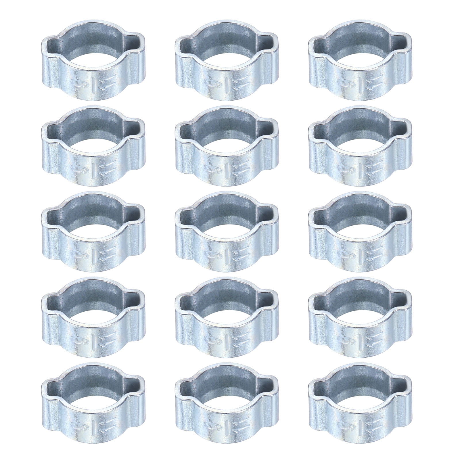 PATIKIL Lot De 60 Collier Double Oreille 13-15 Mm - Acier Galvanisé, Pinces à Sertir Pour Durites Carburant, Essence, Eau Et Air