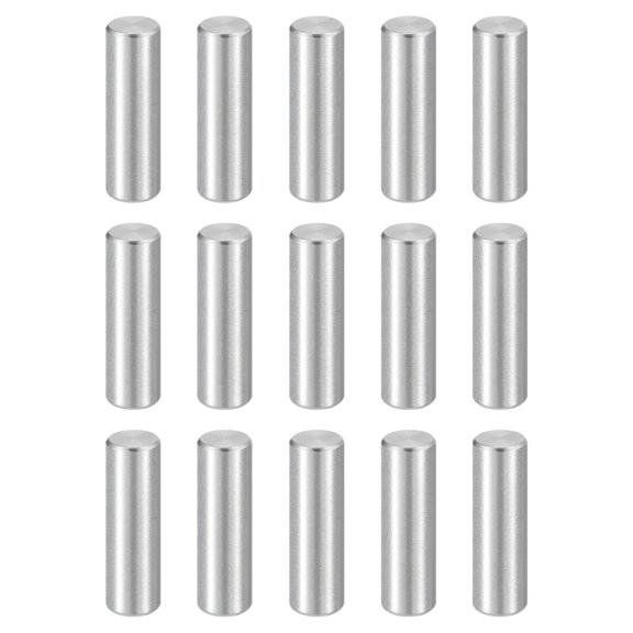 Uxcell 15pcs Dowel Pins M6(6mm) x 22mm 304 Stainless Steel Cylindrical Shelf Support Peg Pin Rod Fasten Elements for Metal Devices Wood Furniture DIY Installation, Silver