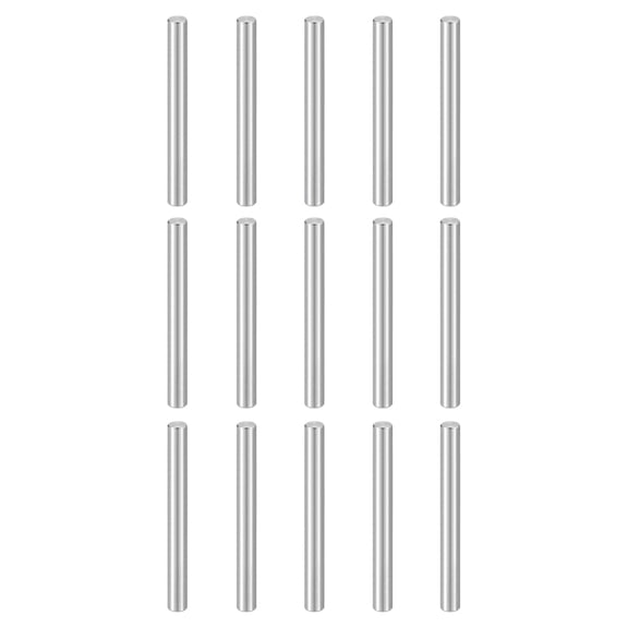 Uxcell 15pcs Dowel Pins M6(6mm) x 60mm 304 Stainless Steel Cylindrical Shelf Support Peg Pin Rod Fasten Elements for Metal Devices Wood Furniture DIY Installation, Silver