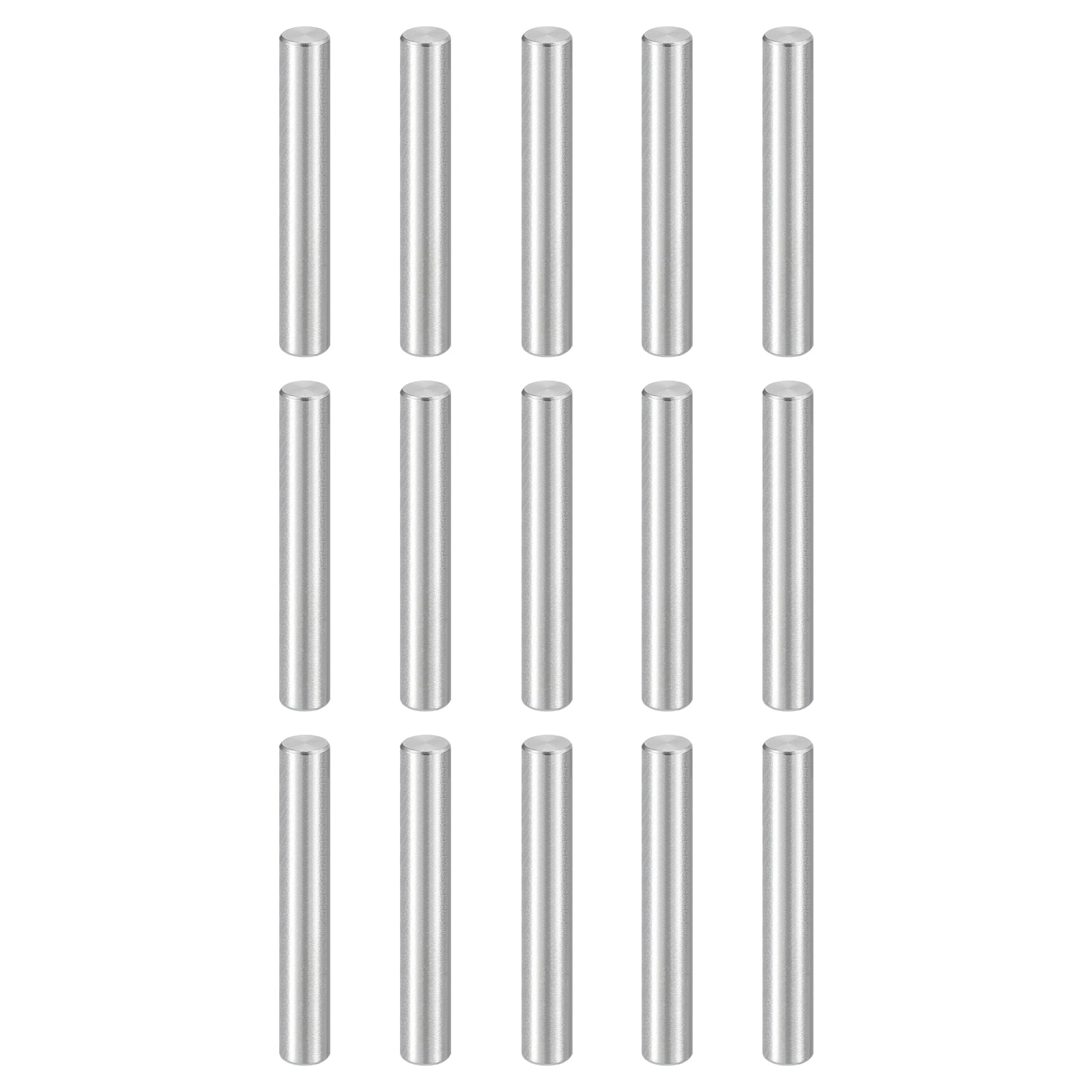 Uxcell 15pcs Dowel Pins M8(8mm) x 55mm 304 Stainless Steel Cylindrical Shelf Support Peg Pin Rod Fasten Elements for Metal Devices Wood Furniture DIY Installation, Silver