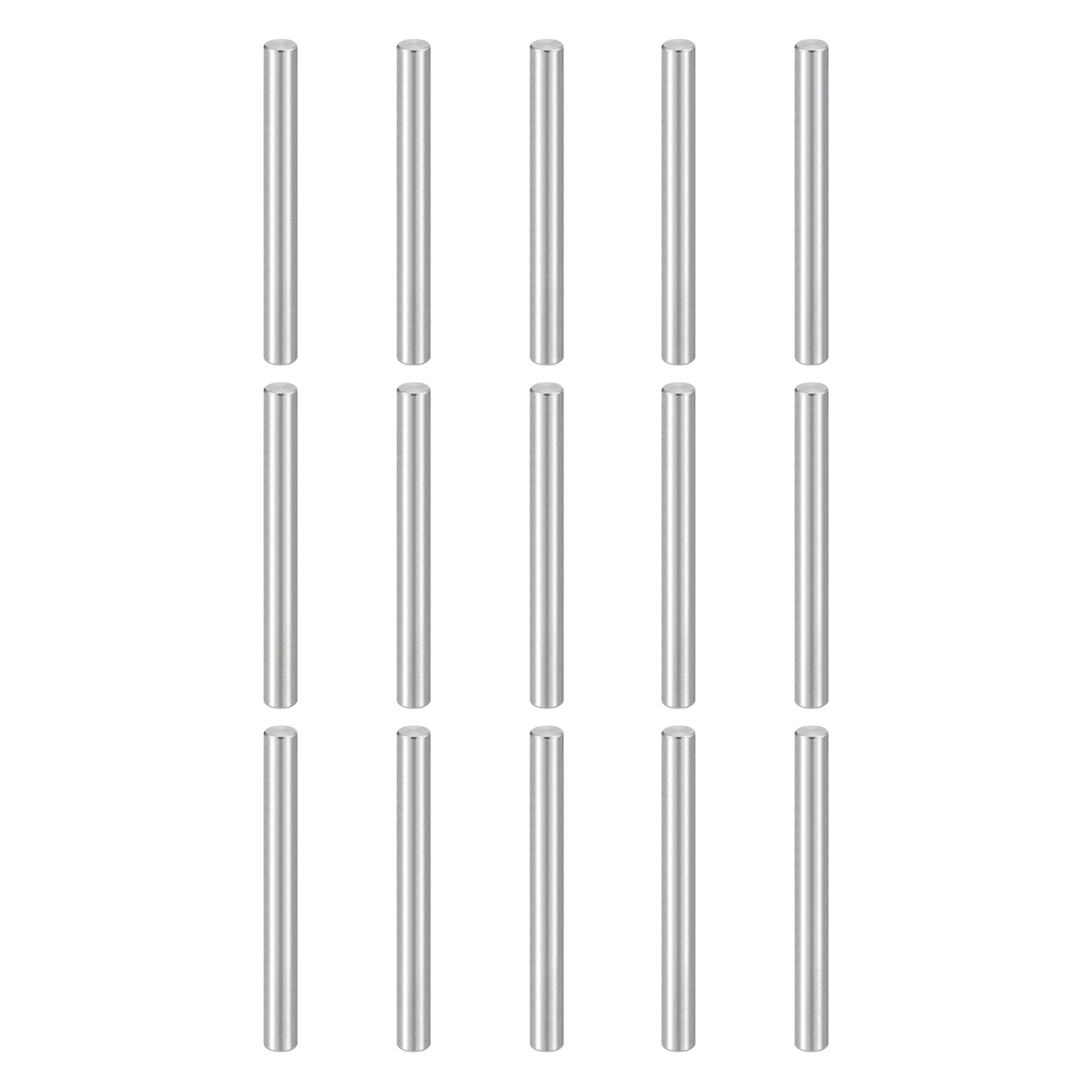 Uxcell 15pcs Dowel Pins M8(8mm) x 85mm 304 Stainless Steel Cylindrical Shelf Support Peg Pin Rod Fasten Elements for Metal Devices Wood Furniture DIY Installation, Silver