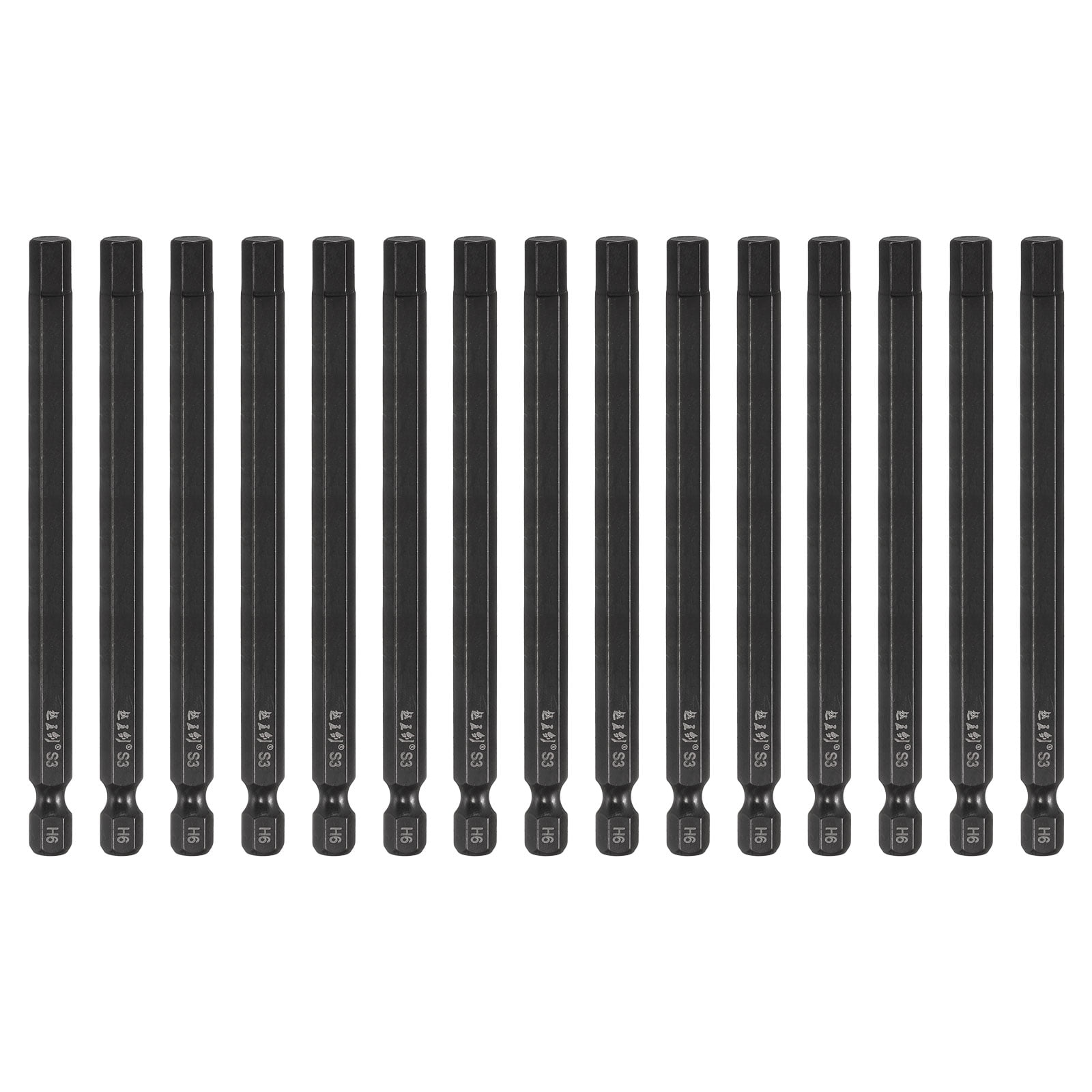Uxcell 15pcs Hex Head Wrench Drill Bit 6mm(H6) Metric 1/4" Hex Shank 4"(100mm) Length S3 Steel Magnetic Impact Drivers Screwdriver Bit Industrial Grade Hexagon Electric Drill Bits