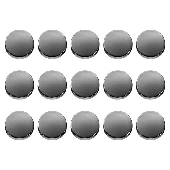 Uxcell 15pcs Metal Round Buttons 10mm Alloy Flat Sewing Buttons, Black