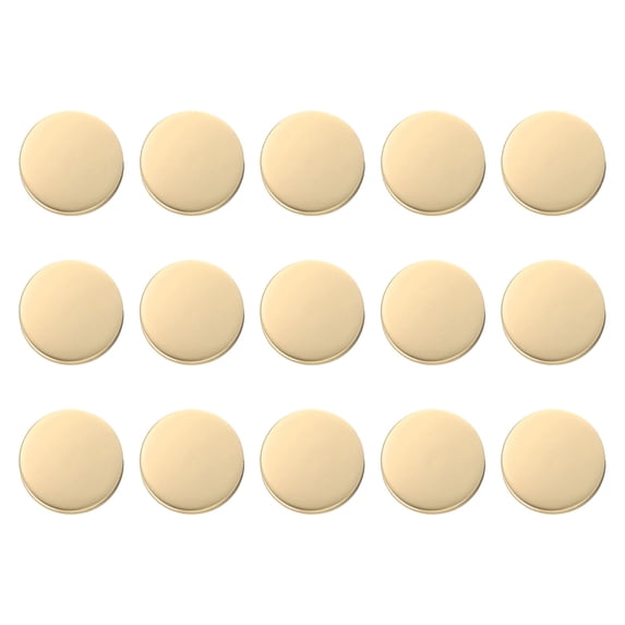 Uxcell 15pcs Metal Round Buttons 15mm Alloy Flat Sewing Buttons, Matte Gold