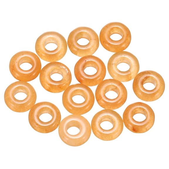Uxcell 15pcs Natural Stone Beads 5x10mm Round Loose Beads with 4mm Hole for Bracelet Necklace DIY Making, Orange
