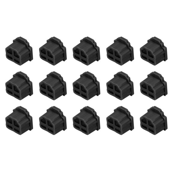 Uxcell 15pcs RJ11 Port Duct Covers Cap Silicone Plugs Protector for Phone Jack Coax Ethernet RJ11 Female Plug, Black