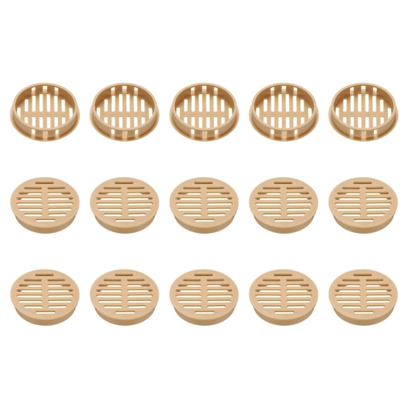 Uxcell 15pcs Round Cabinet Vent 1.97" (50mm Openings) Plastic Circular Soffit Exhaust Vent Soffit Louver Vent Mesh Hole for Bathroom Home Office Kitchen Cabinet Wardrobe, Orange
