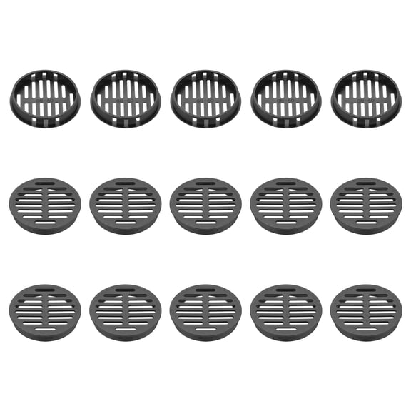 Uxcell 15pcs Round Cabinet Vent 2.36" (60mm Openings) Plastic Circular Soffit Exhaust Vent Soffit Louver Vent Mesh Hole for Bathroom Home Office Kitchen Cabinet Wardrobe, Black