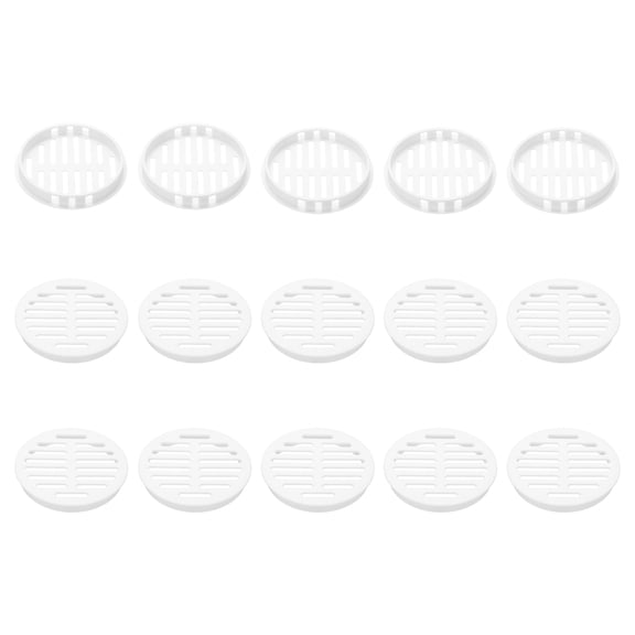 Uxcell 15pcs Round Cabinet Vent 3.15" (80mm Openings) Plastic Circular Soffit Exhaust Vent Soffit Louver Vent Mesh Hole for Bathroom Home Office Kitchen Cabinet Wardrobe, White